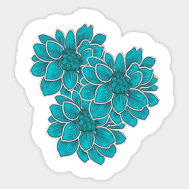 Blue Flowers Sticker by Byreem